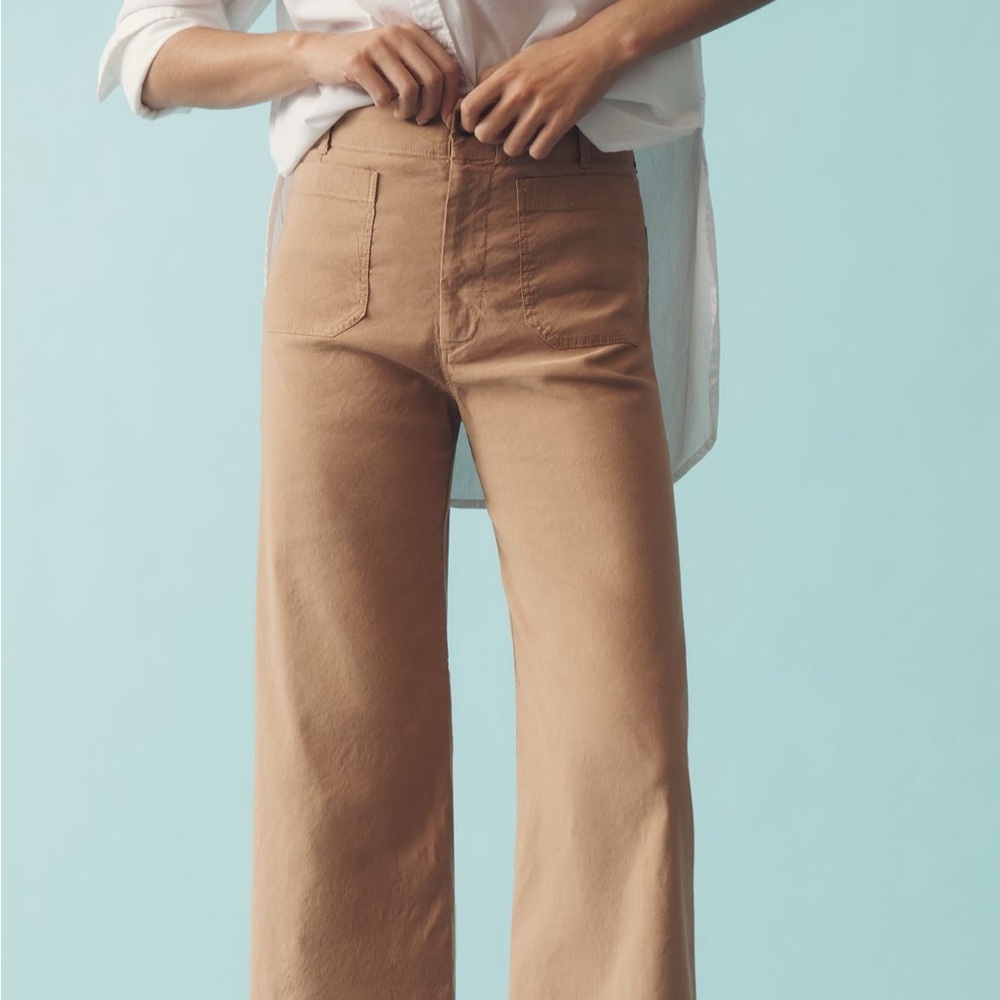 The Colette full length wide leg pant in camel by Maeve